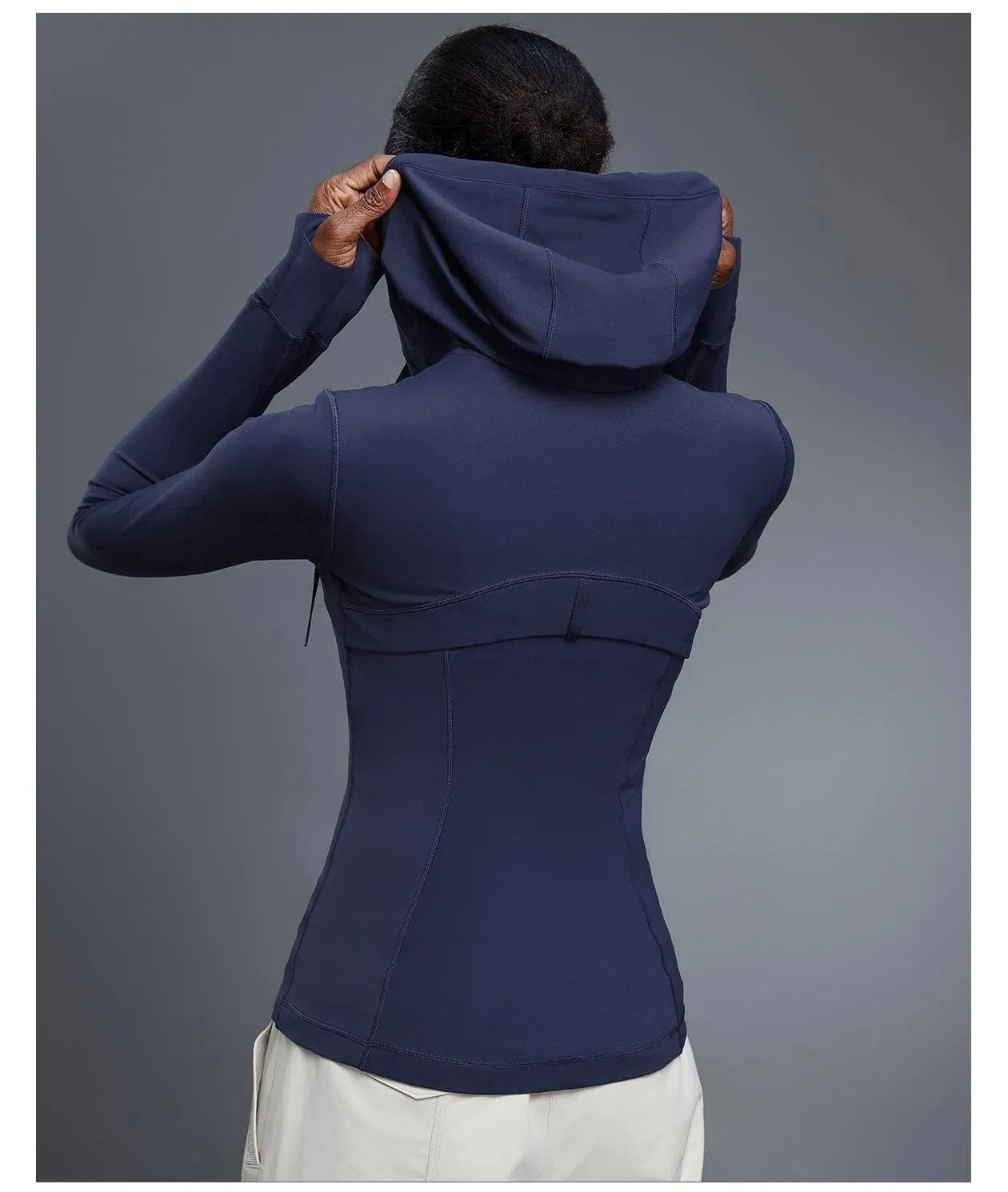 Jaqueta com Capuz Lulu Feminina de Manga Longa, Jaquetas de Moletom, Jaqueta Esportiva com Zíper Completo, Leve, Jaqueta de Treino para Corrida, Top Slim Fit para Yoga com Capuz