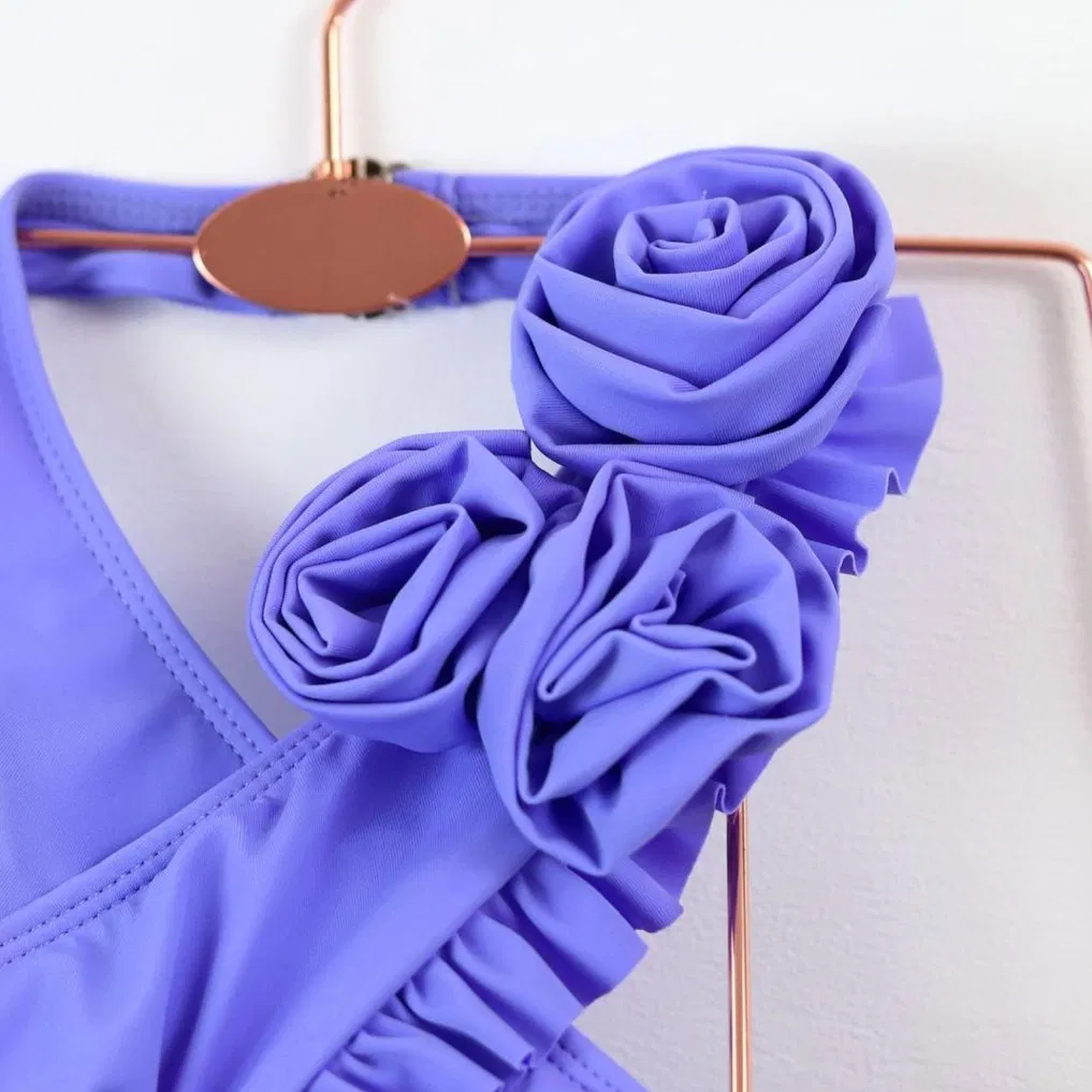 Fato de banho de peça única para mulher Floral Solid Color de alta qualidade