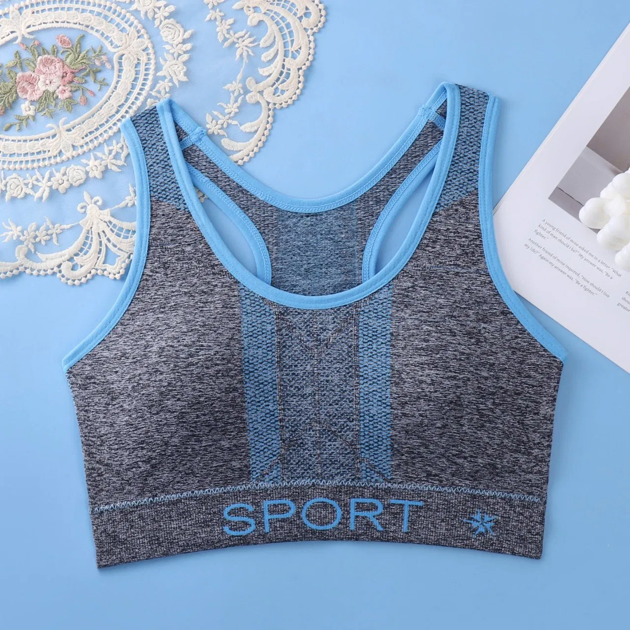 Sutiã feminino à prova de choque e sem restrições, confortável e respirável