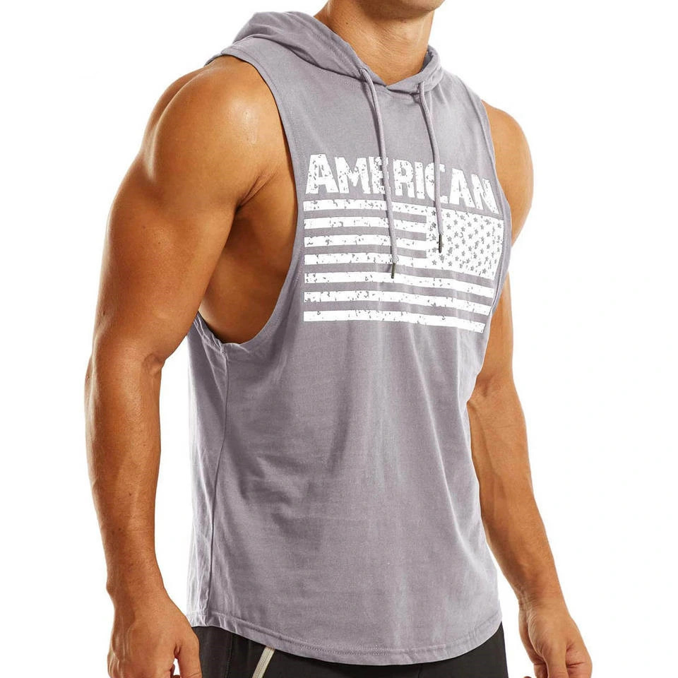 Camiseta masculina de alta qualidade por atacado com capuz