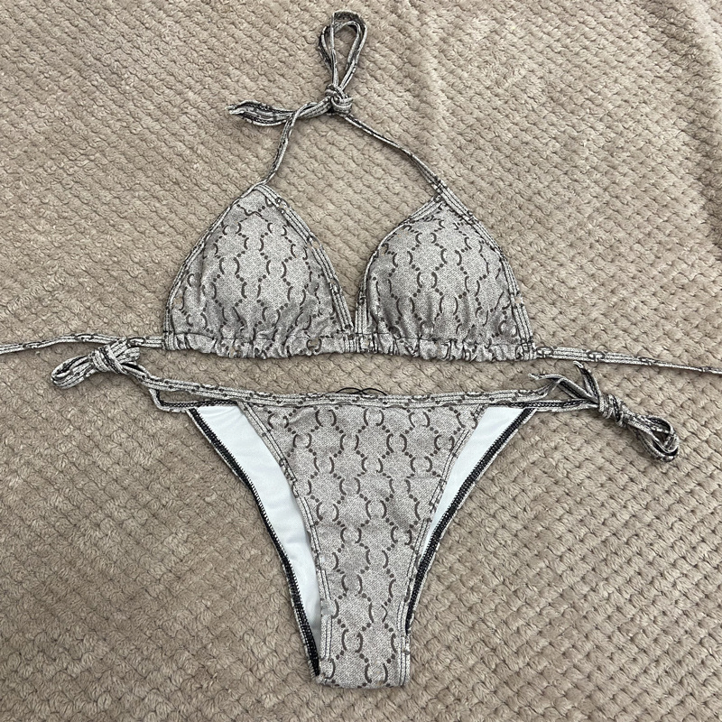 Novo Biquíni Triângulo Estampado de Leopardo Biquíni Sexy em Duas Peças
