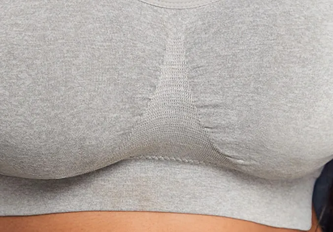 Sutiã esportivo feminino sem costura em cinza mescla, plus size, muito vendido