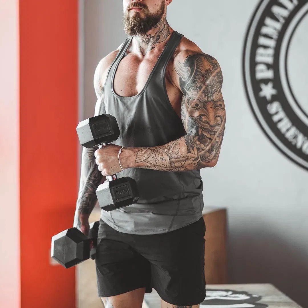 Camisetas sem mangas de secagem rápida para homens, tops de tanque stringer para musculação, vestuário de academia personalizado com logotipo, camisetas de corrida
