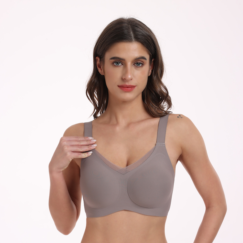Amazon Popular ODM/OEM Sutiã Grande Sem Costura com Almofada e Logo Personalizado para Mulheres