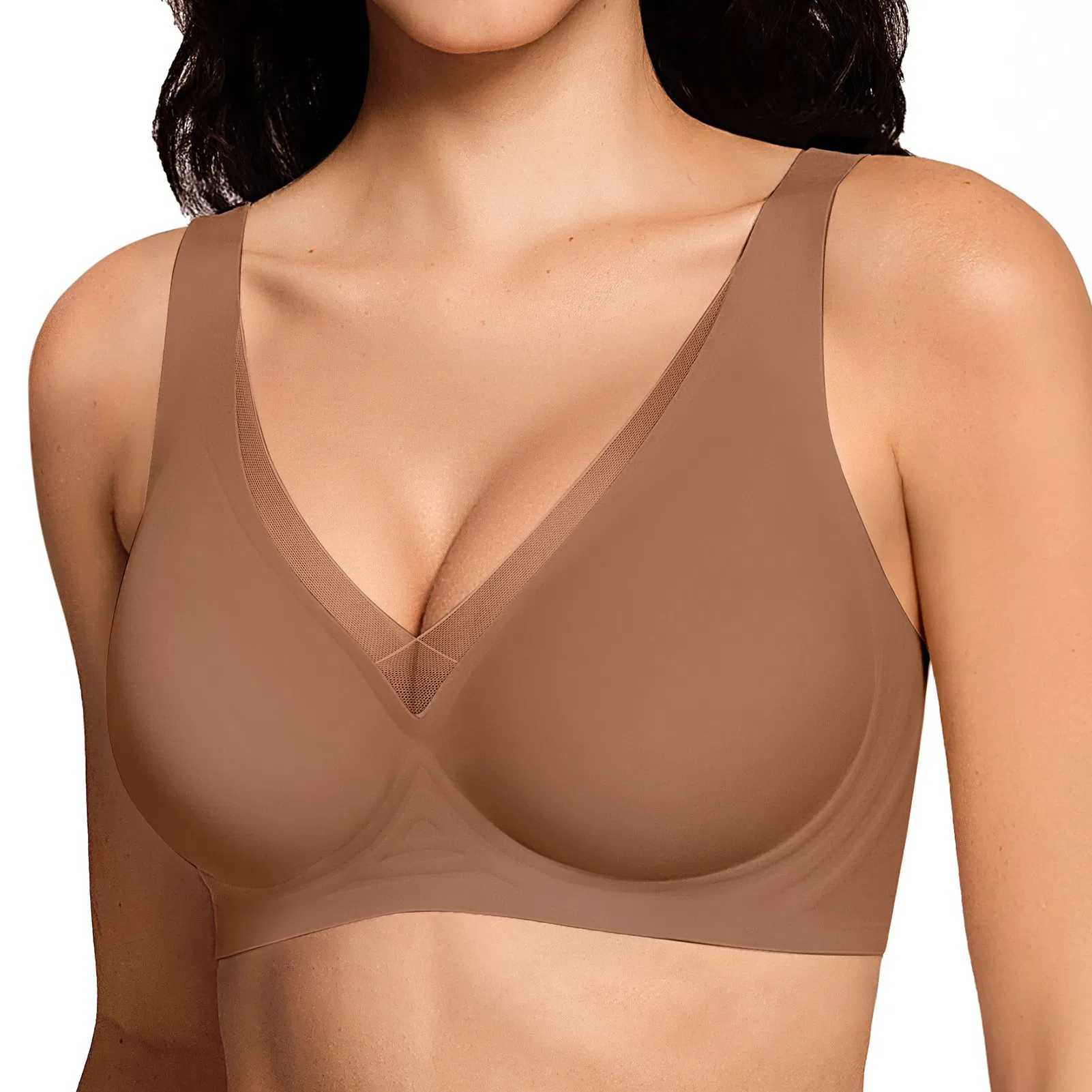 Sutiã esportivo sexy sem costura com suporte acolchoado e confortável, personalizado com logotipo, para mulheres