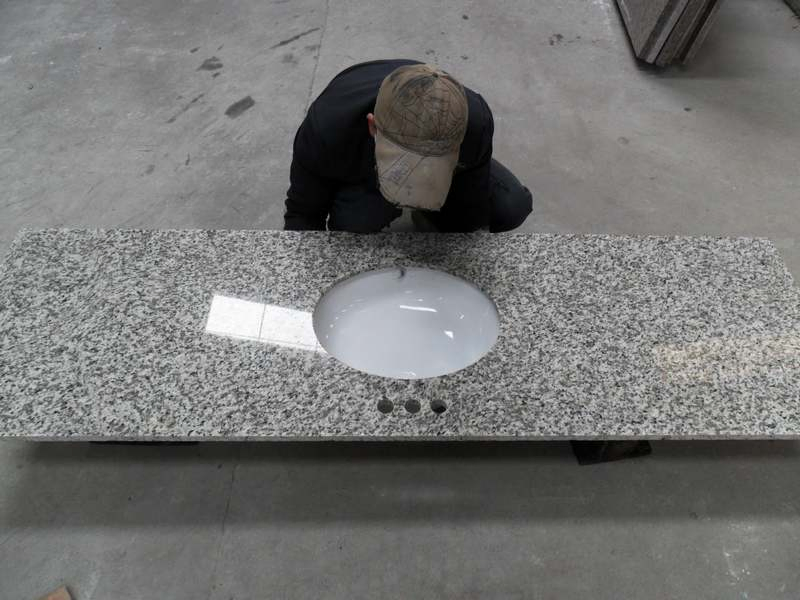 Bancadas de Granito para Armários de Cozinha Topo de Cozinha Personalizado com Ilha e Design de Coifa