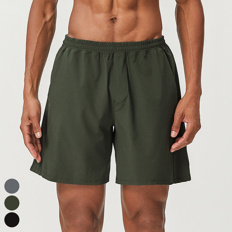 Roupas esportivas masculinas por atacado, casuais, em poliéster, respiráveis, calções de treino em poliéster, calções de corrida de secagem rápida, calções de ginástica e fitness