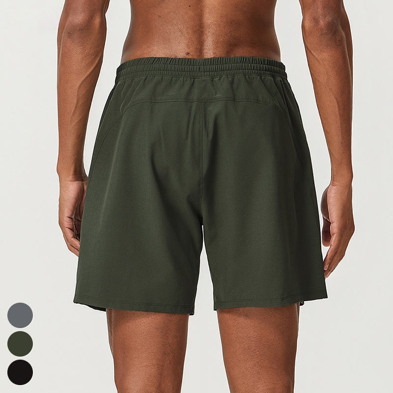 Roupas esportivas masculinas por atacado, casuais, em poliéster, respiráveis, calções de treino em poliéster, calções de corrida de secagem rápida, calções de ginástica e fitness