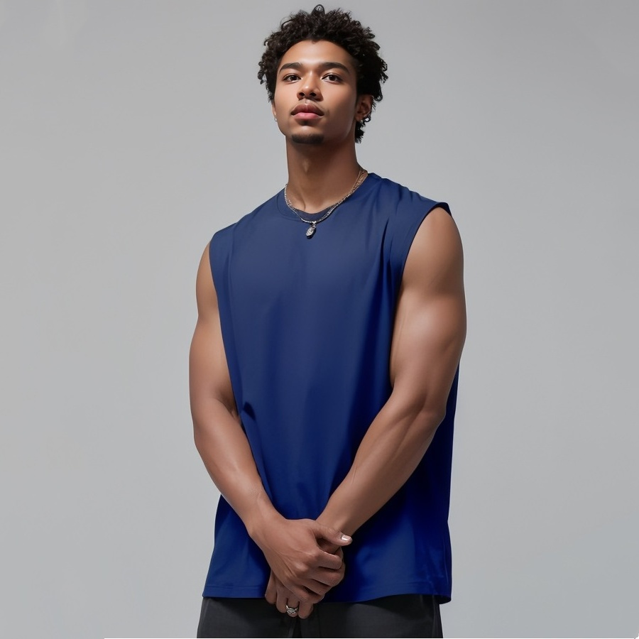 Colete Casual Masculino Roupas de Verão para Academia Regatas Sem Mangas Respirável