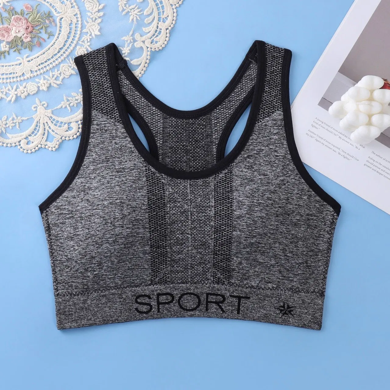 Sutiã feminino à prova de choque e sem restrições, confortável e respirável