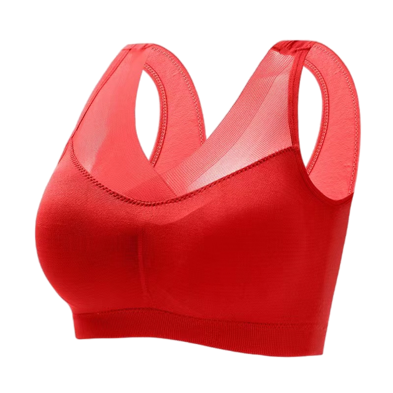 Sutiã esportivo sem fio, sem costura, com suporte médio e alças racerback, com almofadas removíveis