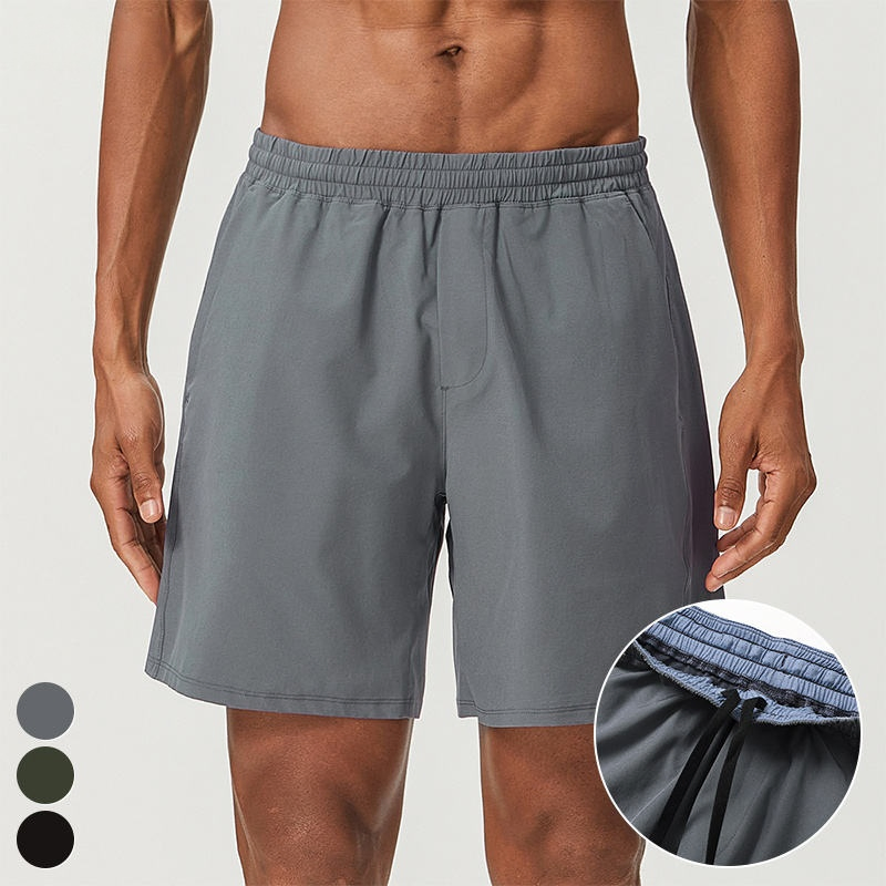 Roupas esportivas masculinas por atacado, casuais, em poliéster, respiráveis, calções de treino em poliéster, calções de corrida de secagem rápida, calções de ginástica e fitness
