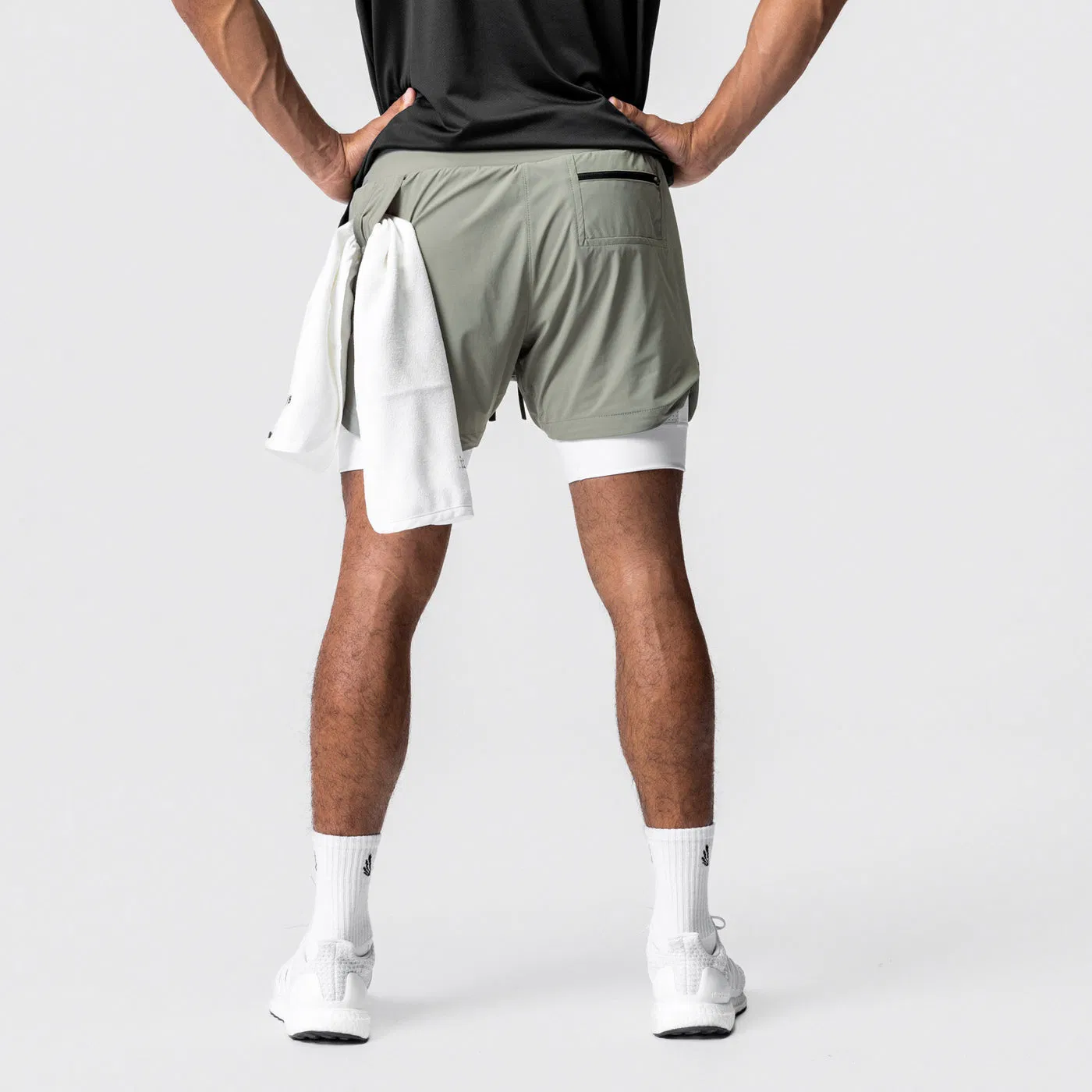 Novos Calções de Treino Masculinos de Verão 2 em 1 Secagem Rápida para Ginásio Praia Corrida Calções de Duplo Andar Roupas de Esporte ao Ar Livre para Homens