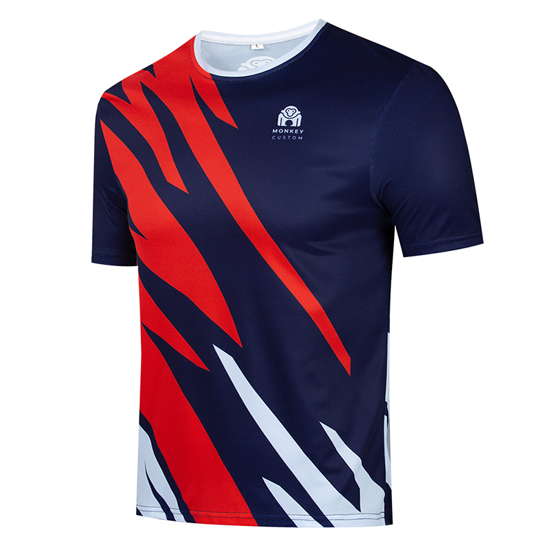 Camiseta de Manga Curta Sublimada Respirável de Secagem Rápida para Treino Personalizado