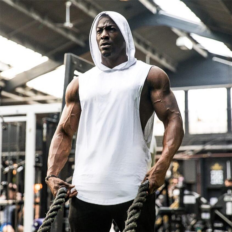 Camisetas sem mangas de moletom para esportes, roupas de ginástica, camisetas de treinamento para homens, colete de fitness, roupas de musculação