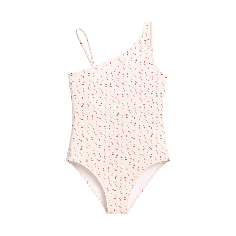 Maiô assimétrico listrado para meninas para dias de piscina estilosos no verão