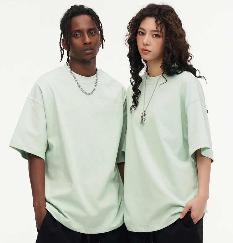 320GSM Camiseta Masculina Oversized Pesada em Algodão 100% Alta Qualidade Unissex Atacado Personalização de Logo Camiseta