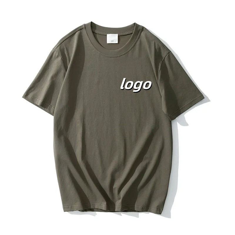 Atacado Camiseta de Algodão com Bordado de Marca Personalizada Oversized Designer 200GSM