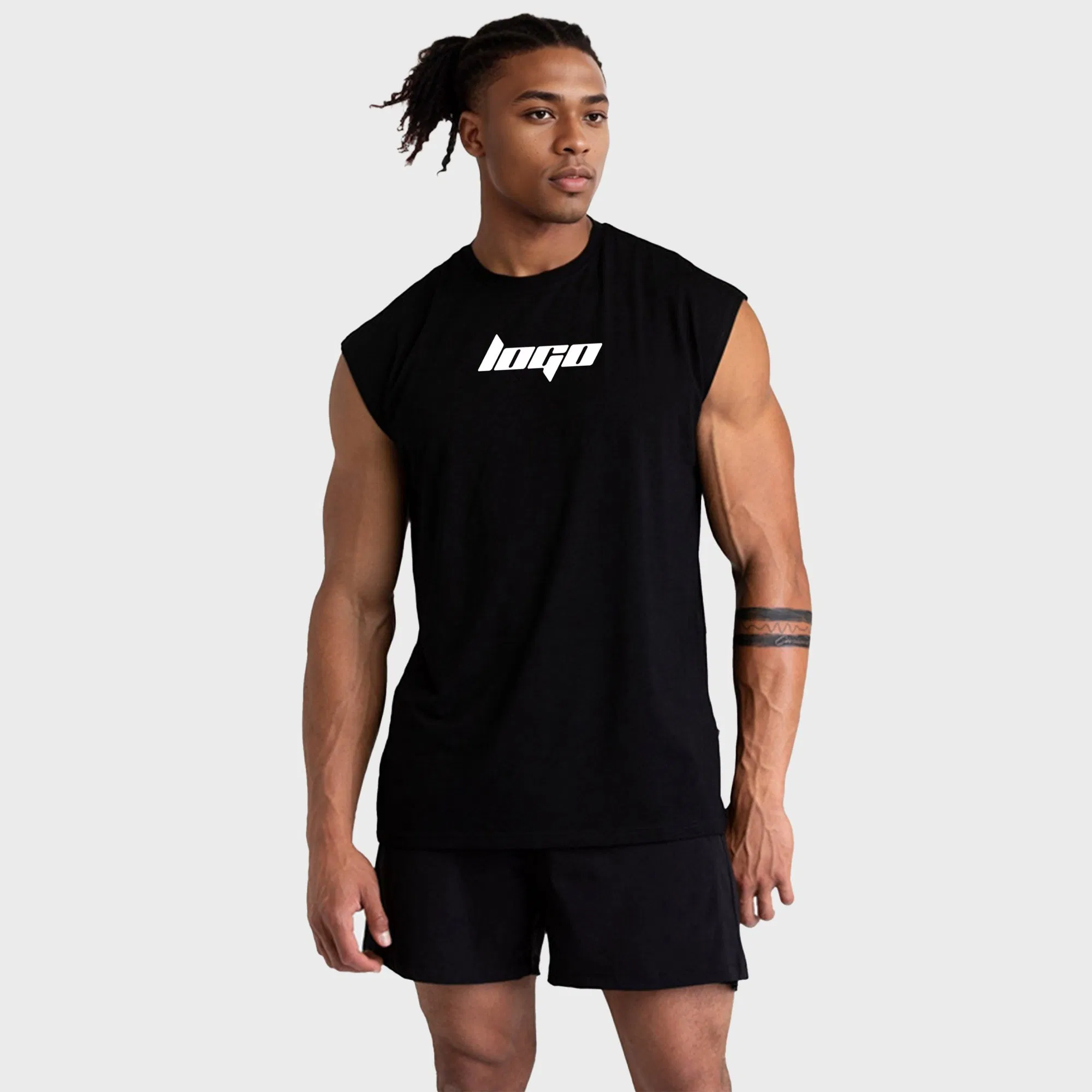 Fabricante Esportivo Respirável Treino Masculino Musculoso Branco Bodybuilding Algodão Treinamento Academia Personalizado Corrida Regatas Masculinas