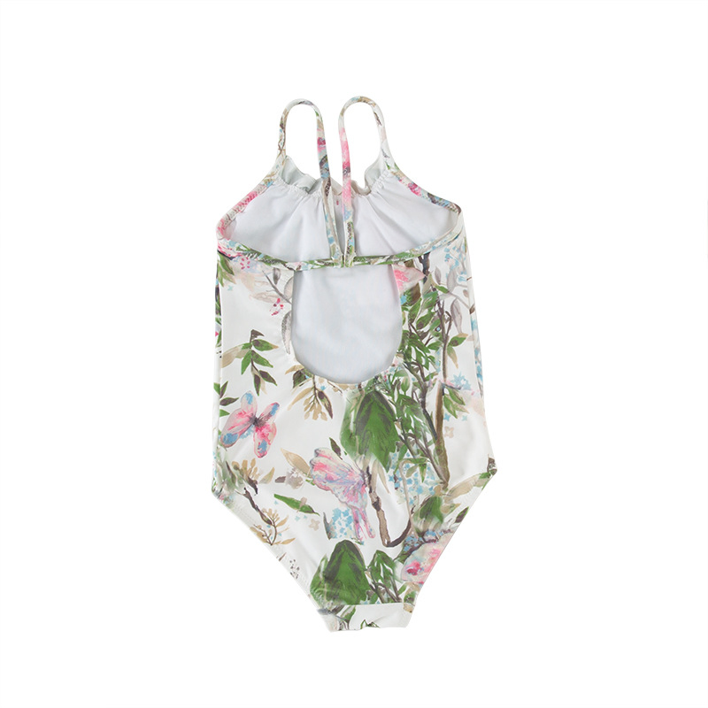 Roupas de banho florais infantis por atacado, maiô para bebês e crianças pequenas