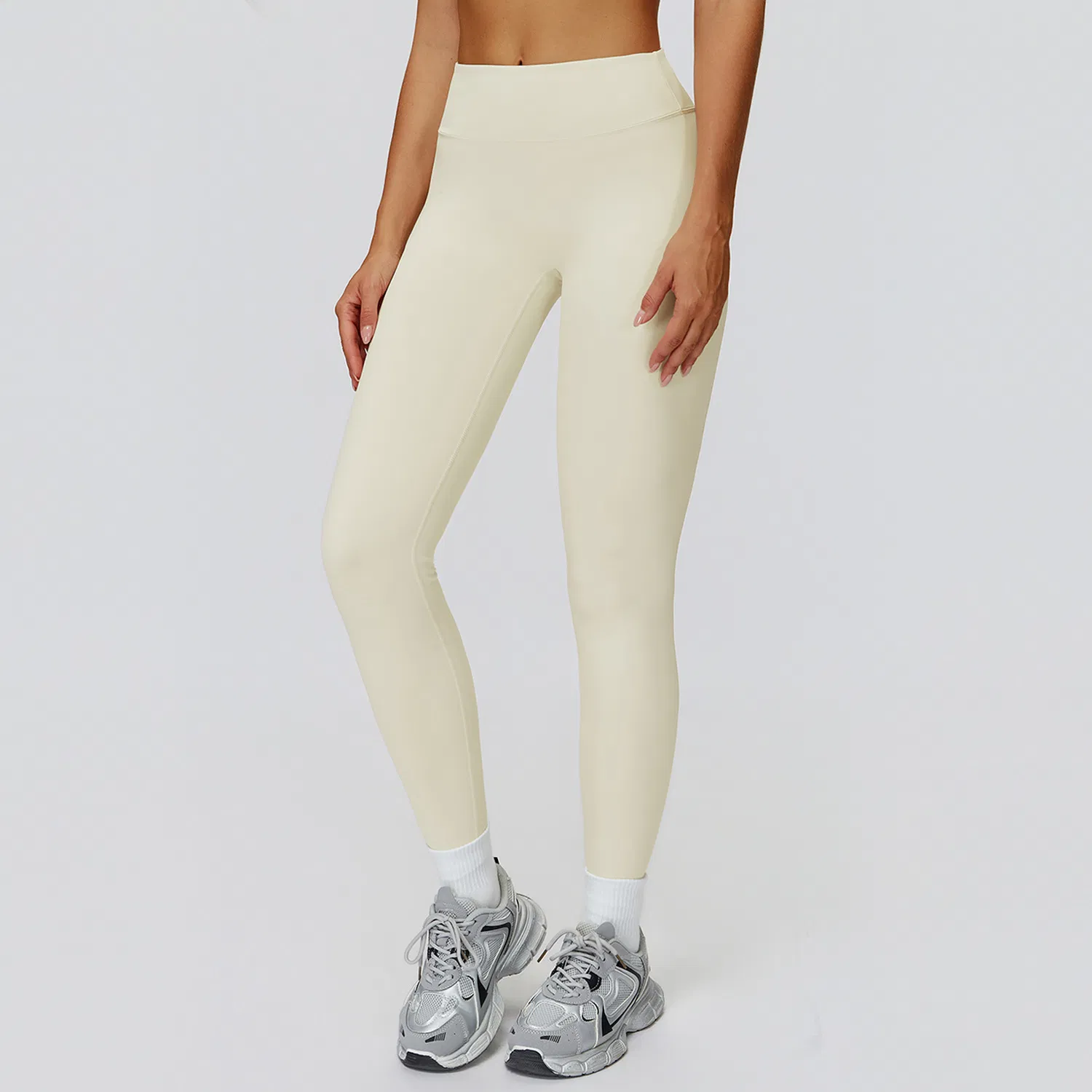 Legging de Yoga de Cintura Alta Forrada de Fleece para Esportes ao Ar Livre, Corrida e Fitness