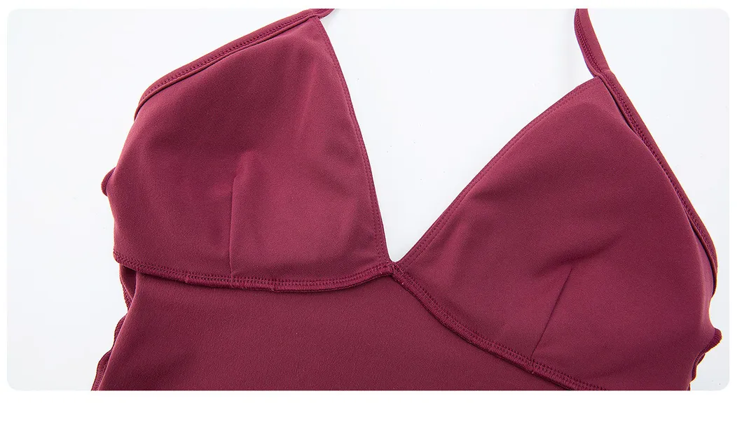 Top de Yoga Cropped com Decote em V e Alto Suporte para Mulheres, com Tecido de Spandex de Quatro Direções para Atividades de Yoga e Logotipo Personalizado