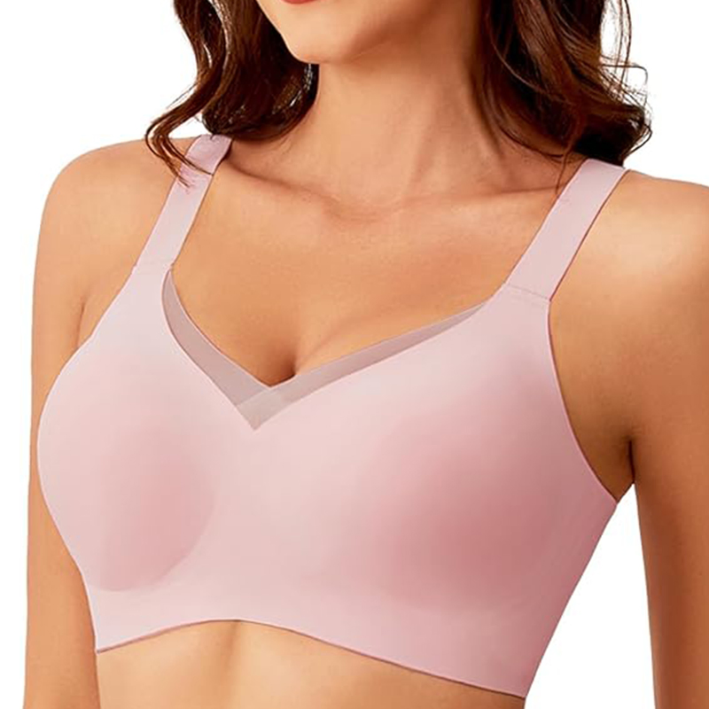Amazon Popular ODM/OEM Sutiã Grande Sem Costura com Almofada e Logo Personalizado para Mulheres