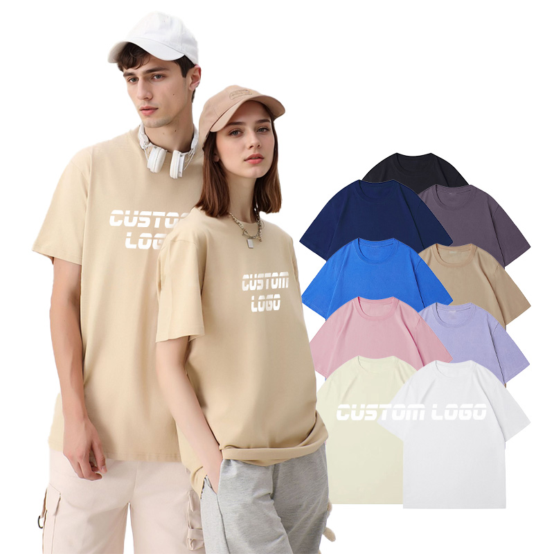 Camiseta Masculina em Atacado em Branco Impressão Personalizada 100% Algodão Premium de Peso Pesado Camisetas Lisos com Logotipo Personalizado Impressão e Bordado