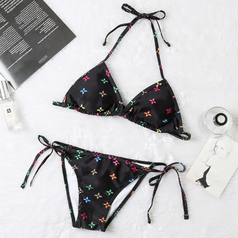 Novo Biquíni Triângulo Estampado de Leopardo Biquíni Sexy em Duas Peças