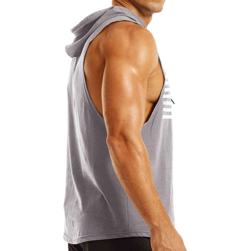 Camiseta masculina de alta qualidade por atacado com capuz