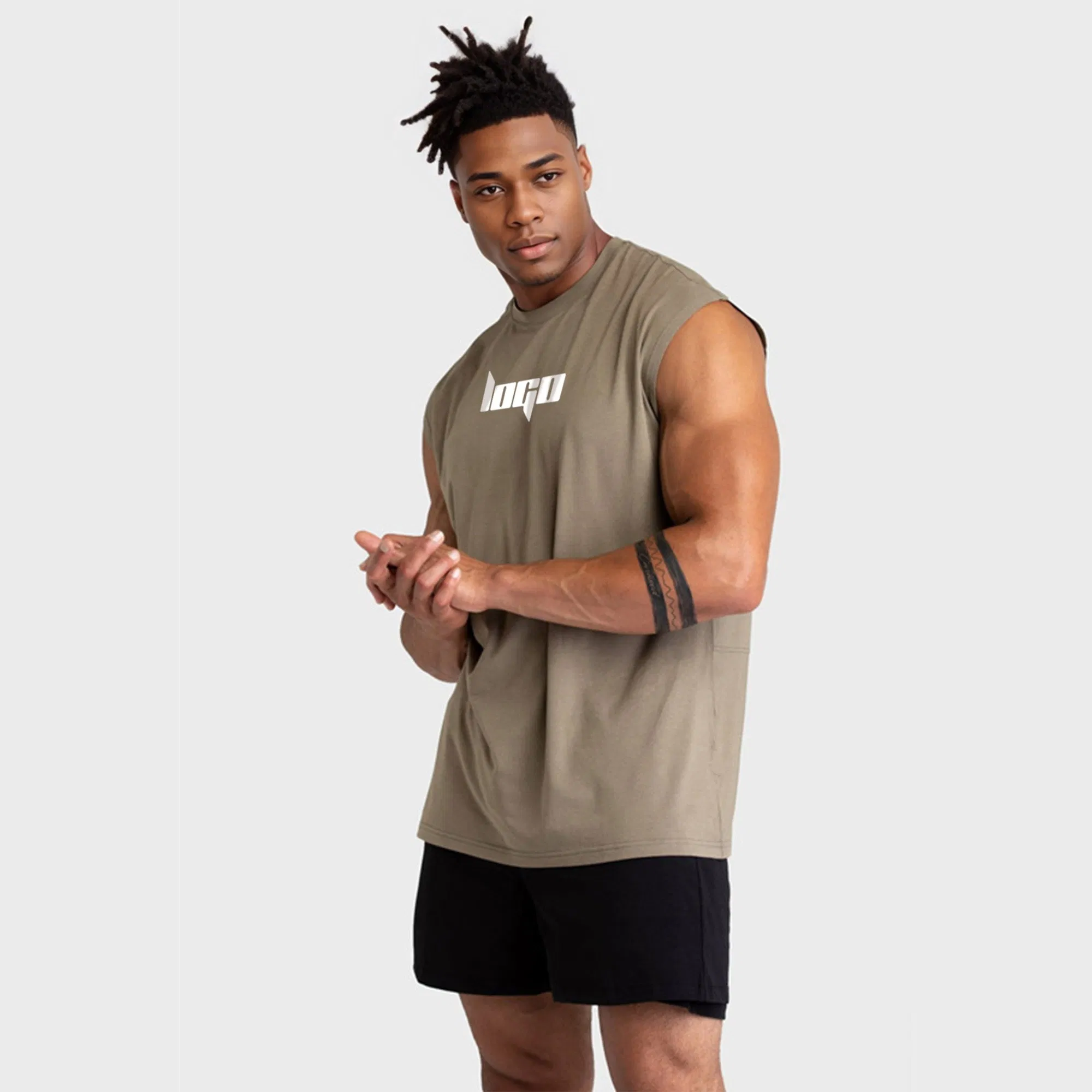 Fabricante Esportivo Respirável Treino Masculino Musculoso Branco Bodybuilding Algodão Treinamento Academia Personalizado Corrida Regatas Masculinas