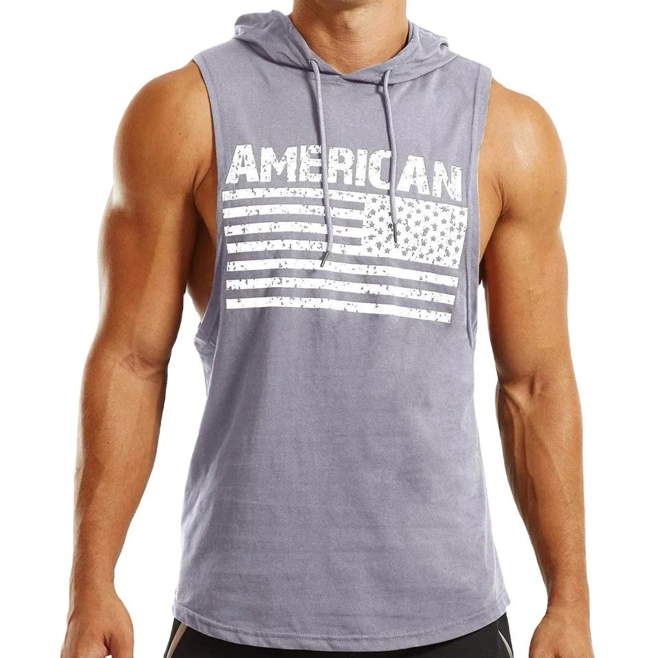 Camiseta masculina de alta qualidade por atacado com capuz