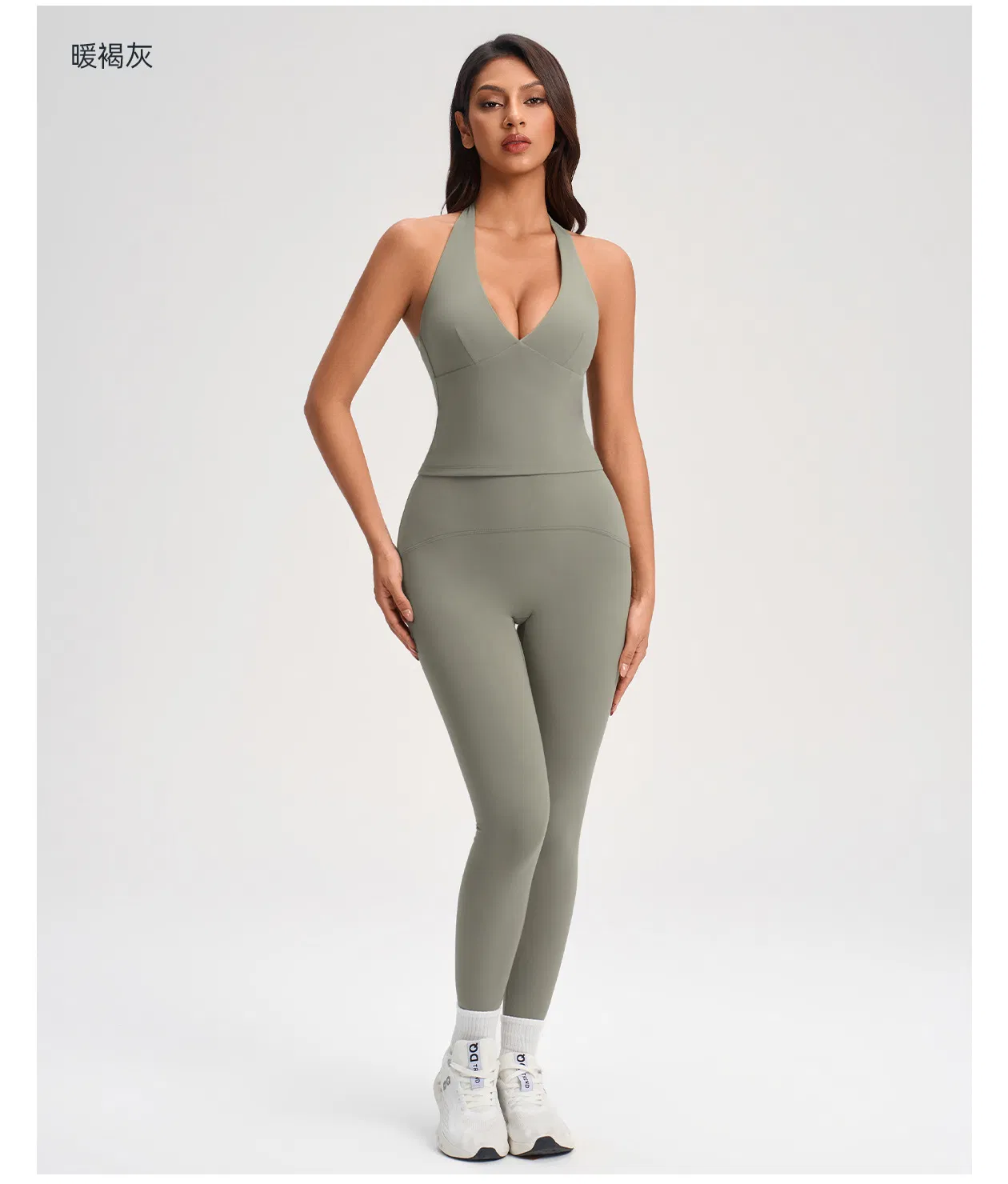 Top de Yoga Sem Costas Sexy para Mulheres - Top Cropped com Decote em V Profundo e Sutiã Embutido, Braço de Fitness para Academia