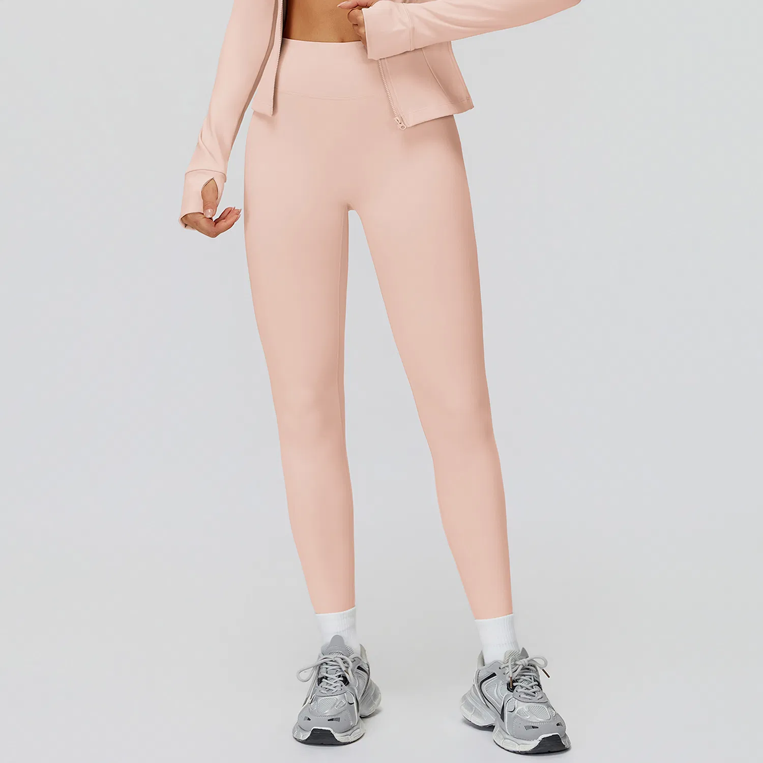 Legging de Yoga de Cintura Alta Forrada de Fleece para Esportes ao Ar Livre, Corrida e Fitness
