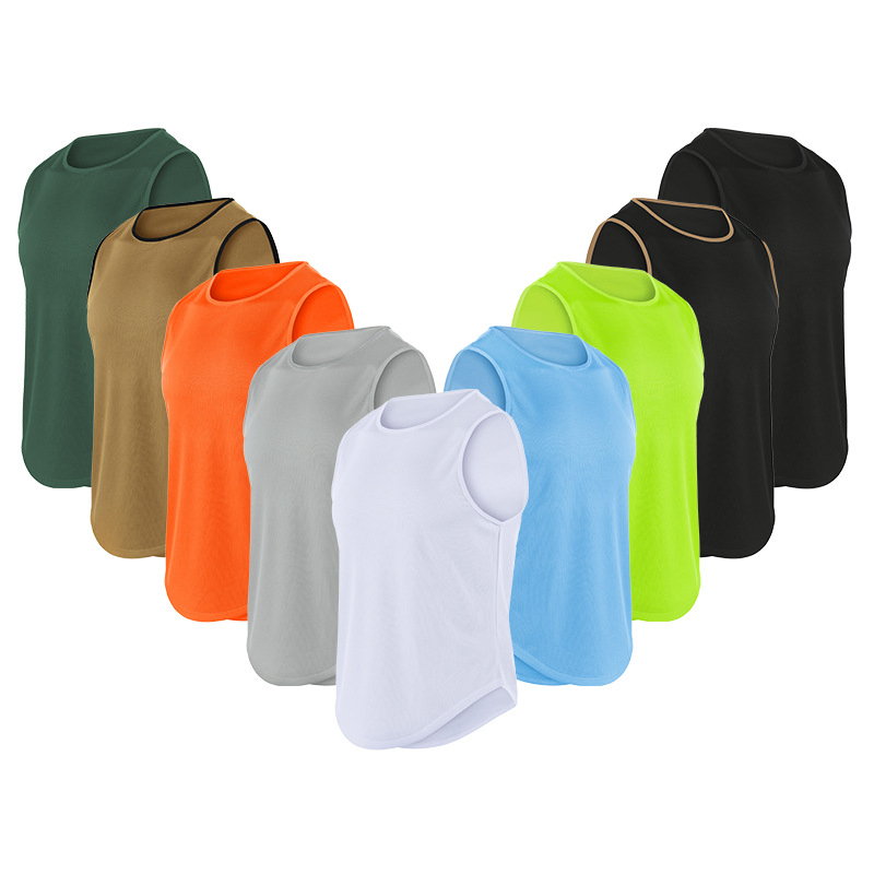 Colete Masculino de Corrida em Poliéster de Alta Qualidade para Academia, Camiseta Sem Mangas de Secagem Rápida para Treino Atlético