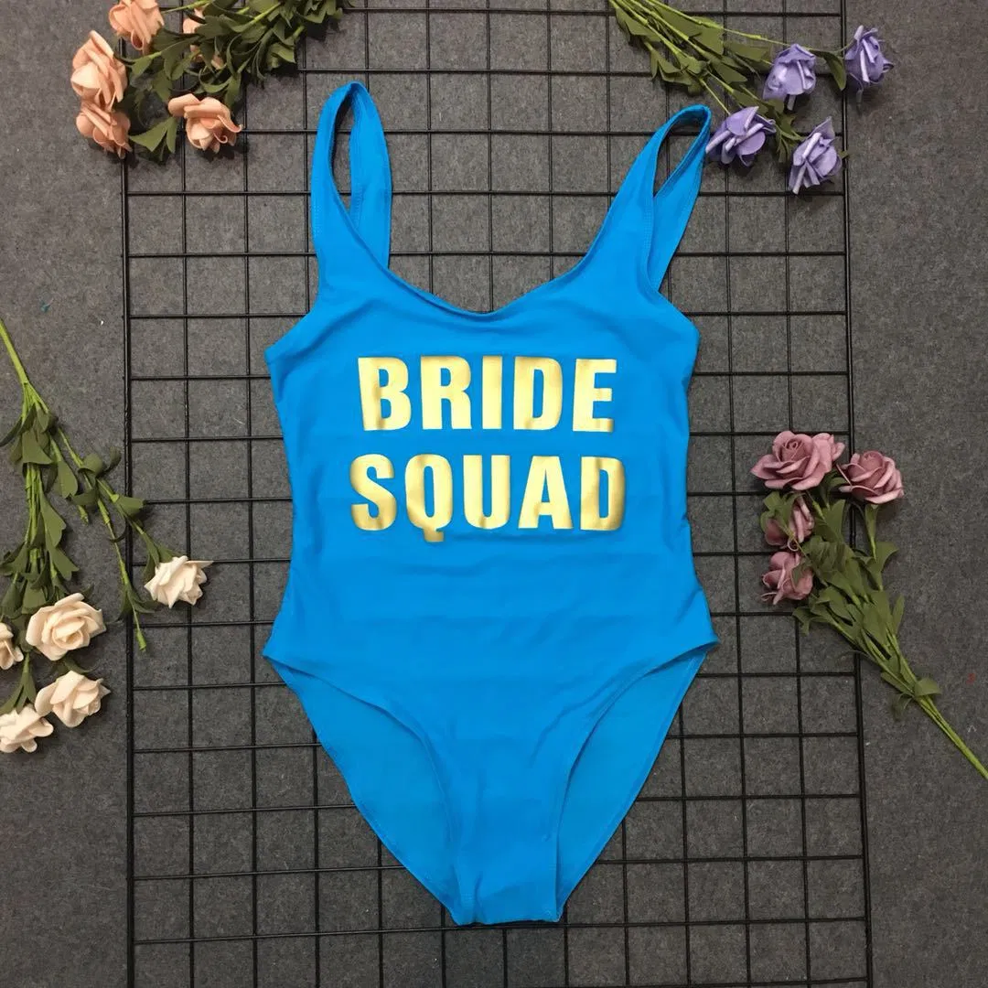 Biquíni com Logo Personalizado, Moda de Banho Sexy para Mulheres, Maiô de Uma Peça