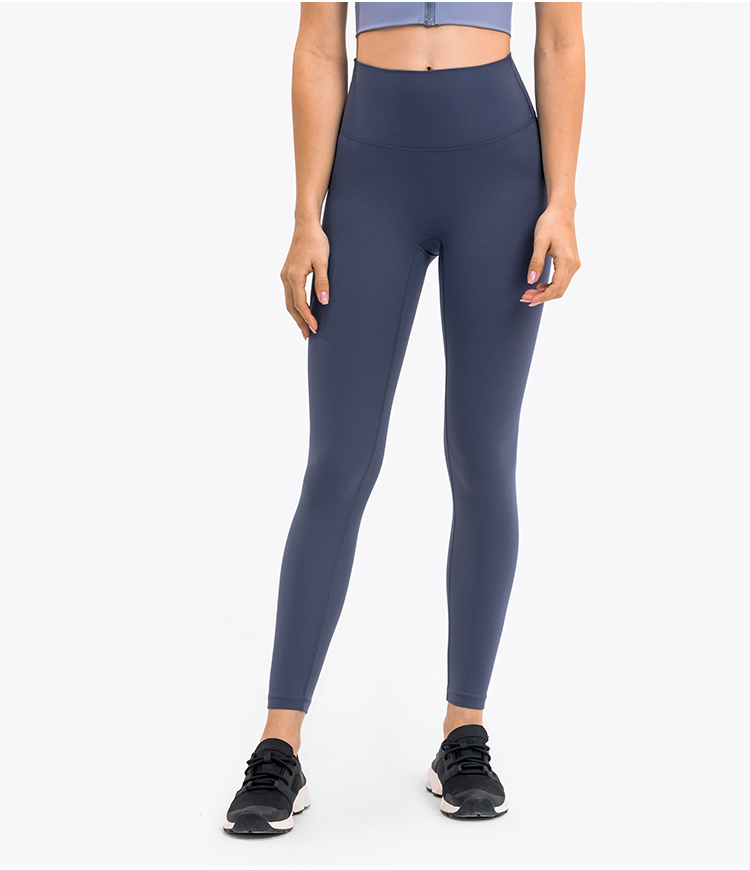 Calças de Yoga de Cintura Alta Sem Costura Frontal para Mulheres, Roupas de Academia, Leggings de Yoga