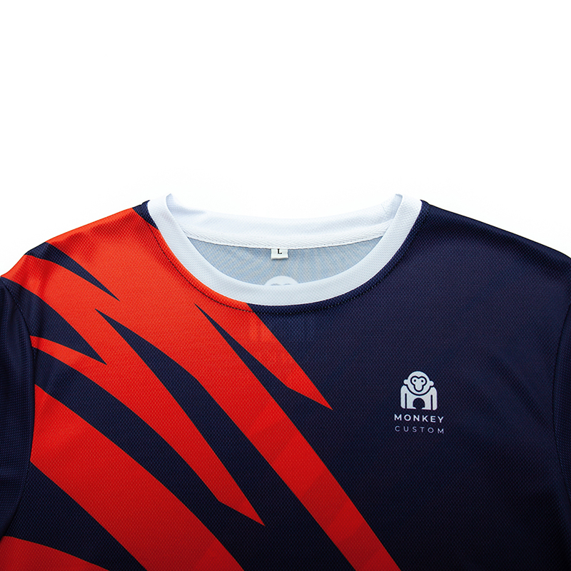 Camiseta de Manga Curta Sublimada Respirável de Secagem Rápida para Treino Personalizado