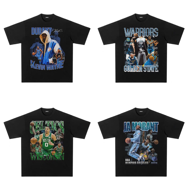 Camiseta de Homenagem ao Lendário do Basquete com Estampa Vintage Lavada e Manga Curta da Marca de Moda Vintage