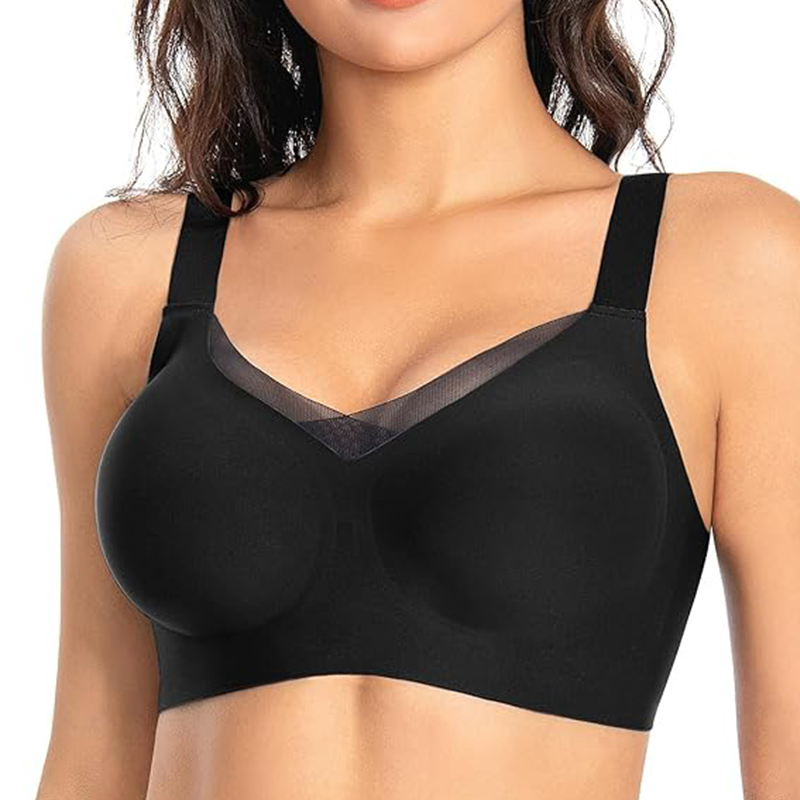 Amazon Popular ODM/OEM Sutiã Grande Sem Costura com Almofada e Logo Personalizado para Mulheres