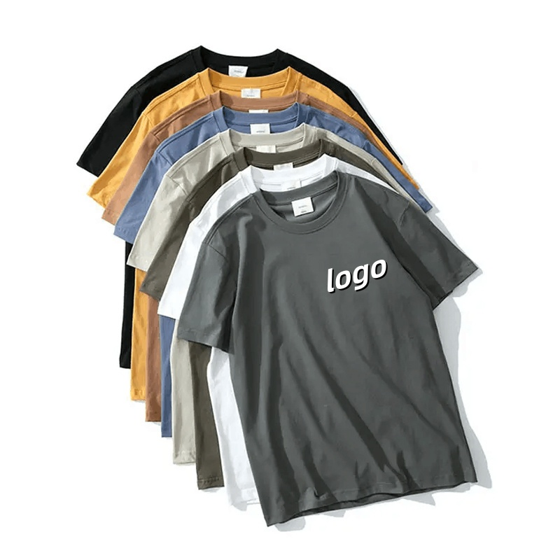Atacado Camiseta de Algodão com Bordado de Marca Personalizada Oversized Designer 200GSM