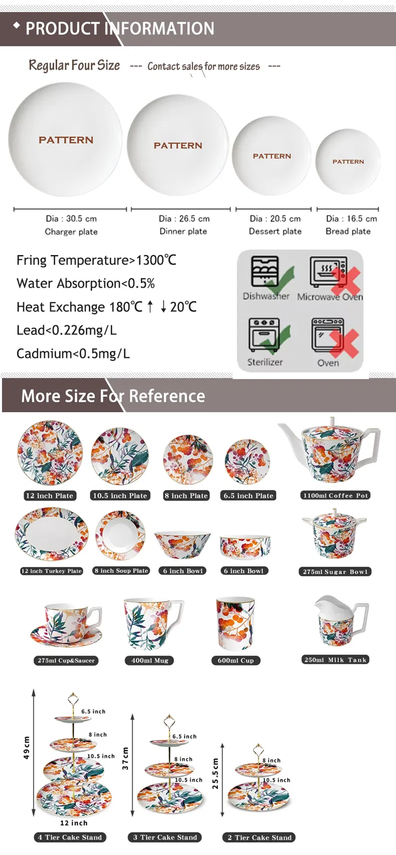 Bone China Plate Set 7