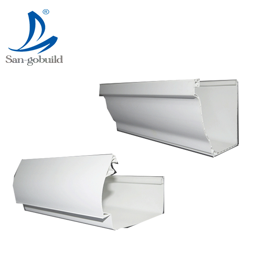 Factory Direct Prices Rectangular PVC Gutters Drainage Kenya, 5.2inch White Color Gutter System Downspouts for Roof Rainwater Collector
