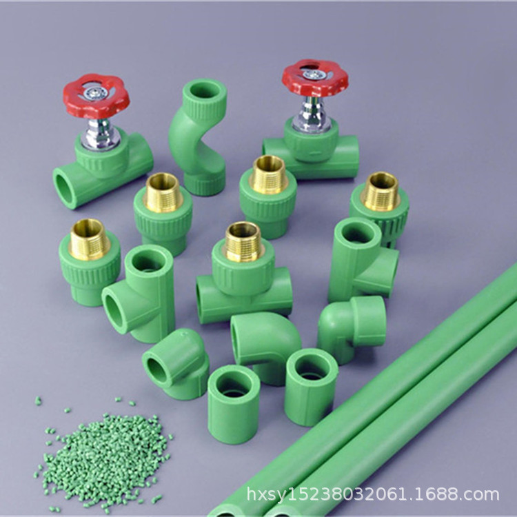 White and Green Pn12.5/16/20/25 Full Size Pure-Plastic PPR Fittings Pipe Plastic PPR Tube Hot and Cold Water Supply Systems