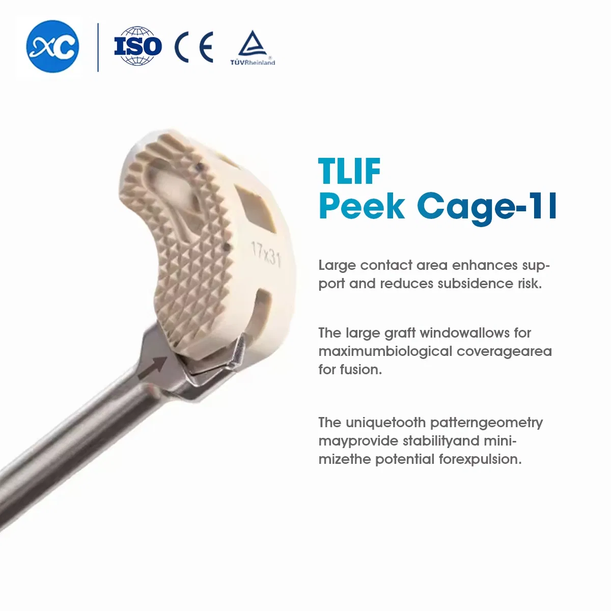 Medical Orthopedic Implantable Spinal Peek Cage Plif Tlif Olif Cage Spine Implant