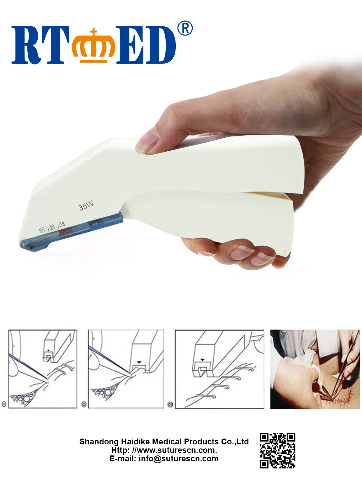 Haidike Manufacture Medical Supply Hot Selling Disposal Skin Stapler 35W