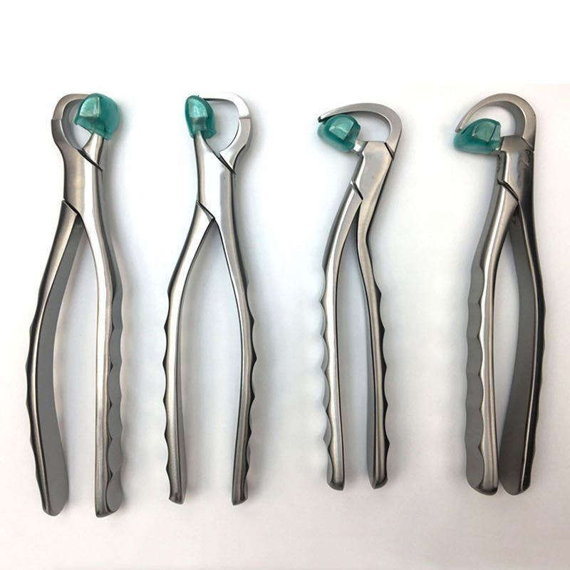 4PCS Kit Universal Minimally Invasive Tooth Extraction Forceps Dental Instrument with Stainless Steel Cassette
