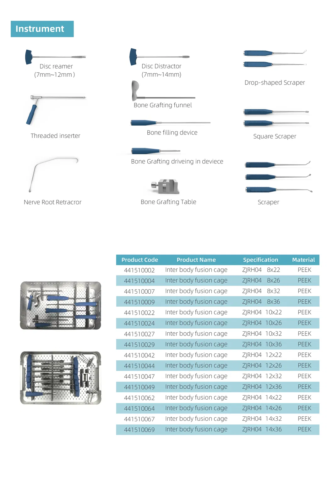 Orthopedic Spine Fixation Cage