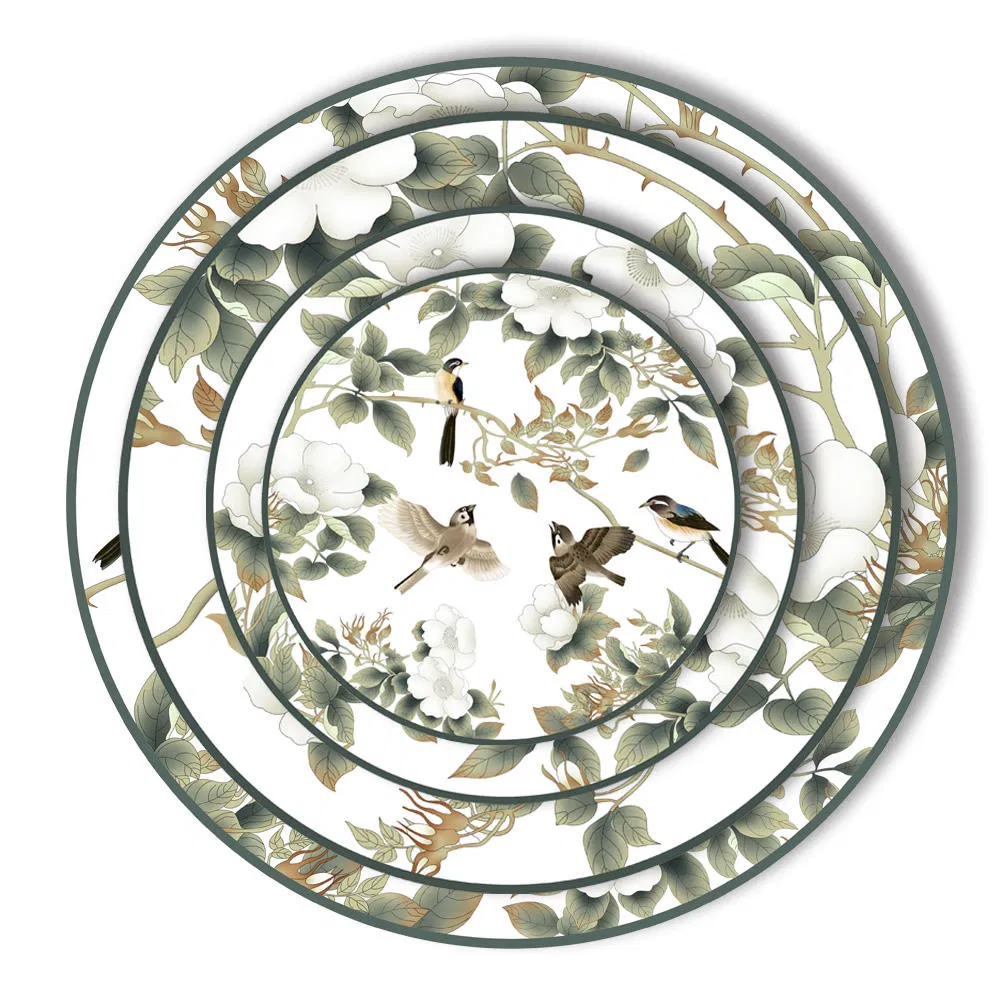 High Quality Round Bone China Plate Restaurant Ceramic Dishes for Wedding