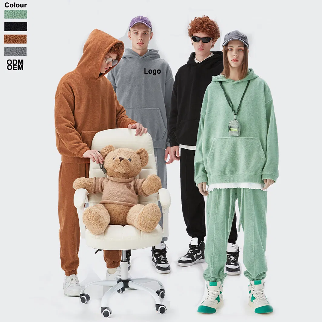 Wholesale Custom Tracksuits Women's Tracksuit Jogger Sportswear Casual Sweatershirts Sweatpants Streetwear Pullover Solid Color Sports Suit Men Sets Gym Wear
